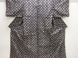 大正ロマン　抽象模様織出し銘仙着物